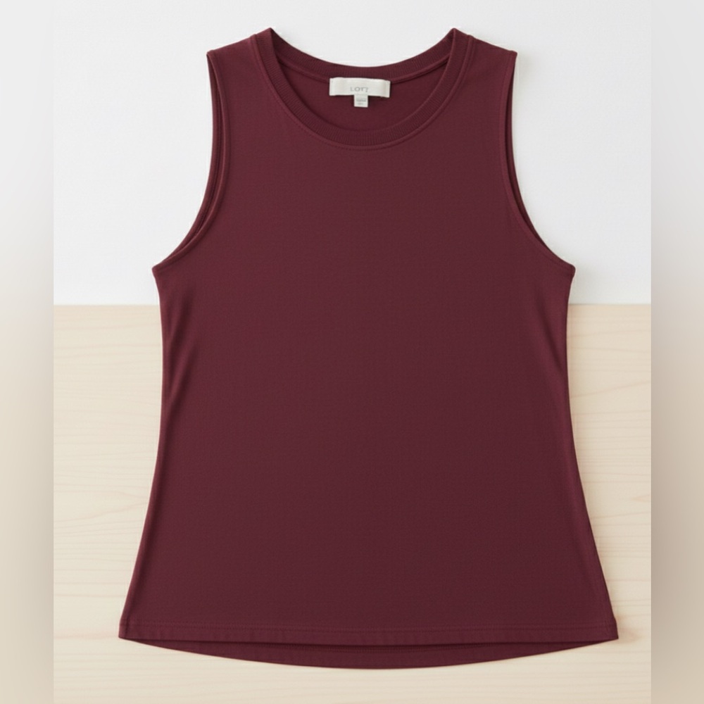 LOFT Women's Sleeveless Dark Red Sleeveless Top
